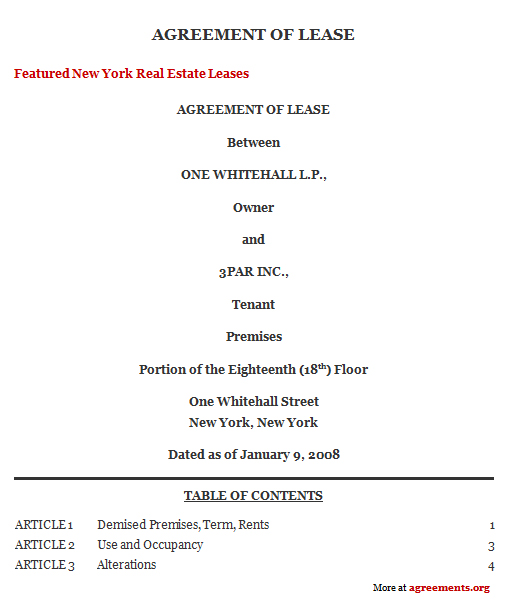 New York Commercial Lease Agreement Pdf