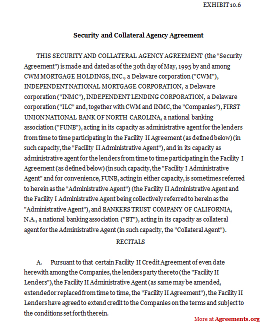 Security and Collateral Agency Agreement