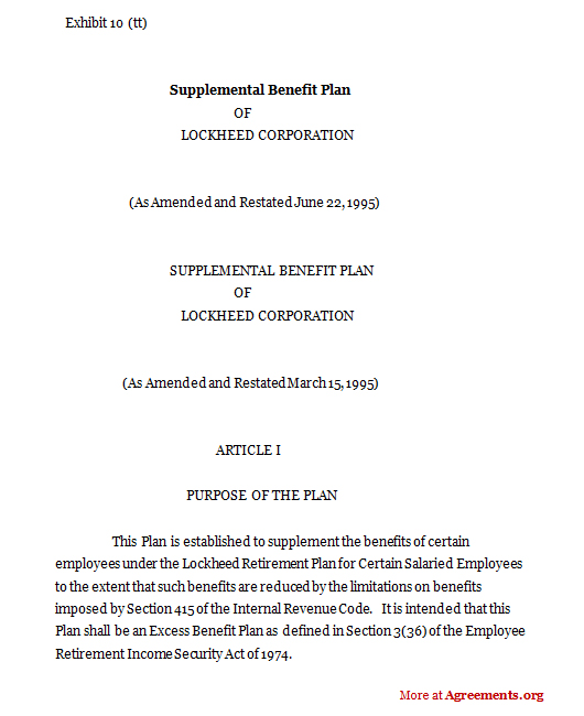 Supplemental benefit Plan
