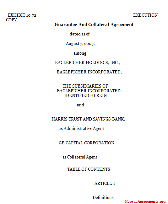 Download Guarantee and Collateral Agreement Template